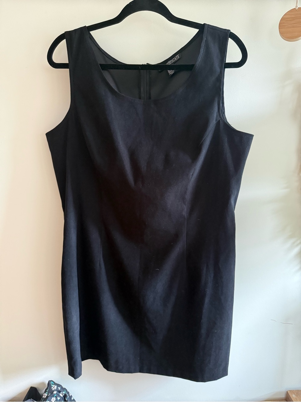 Petite Sophisticate Black Scoop Neck Sleeveless Mini Dress